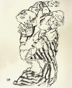 Egon Schiele Aunt and Nephew oil painting artist